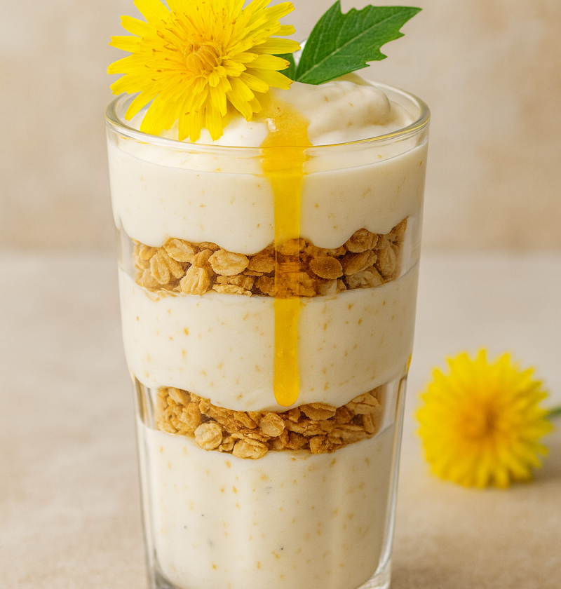 Paardenbloem-honing Parfait