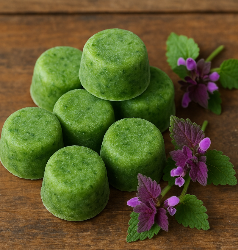 Paarse dovennetel smoothie-ice cubes recept