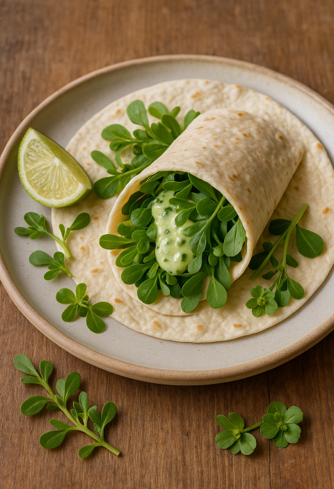 Postelein & limoen snackwrap recept