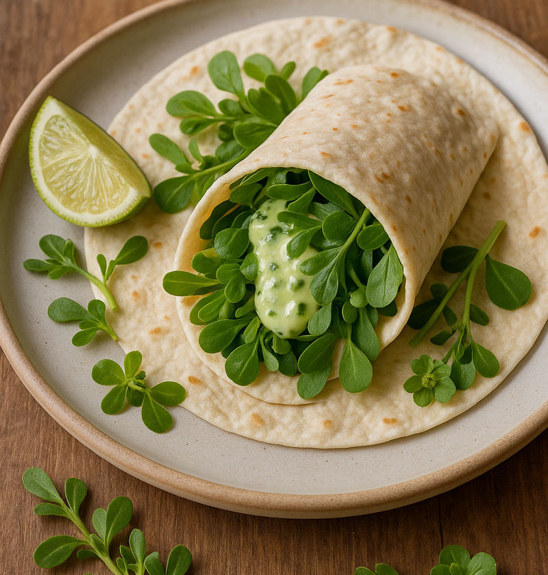 Postelein & limoen snackwrap recept