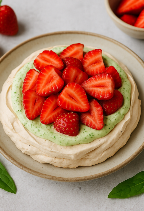 Zuring & Aardbei Pavlova recept