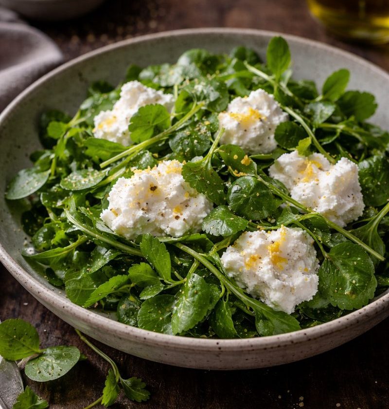 Biggenkruid–ricottasalade met citroen