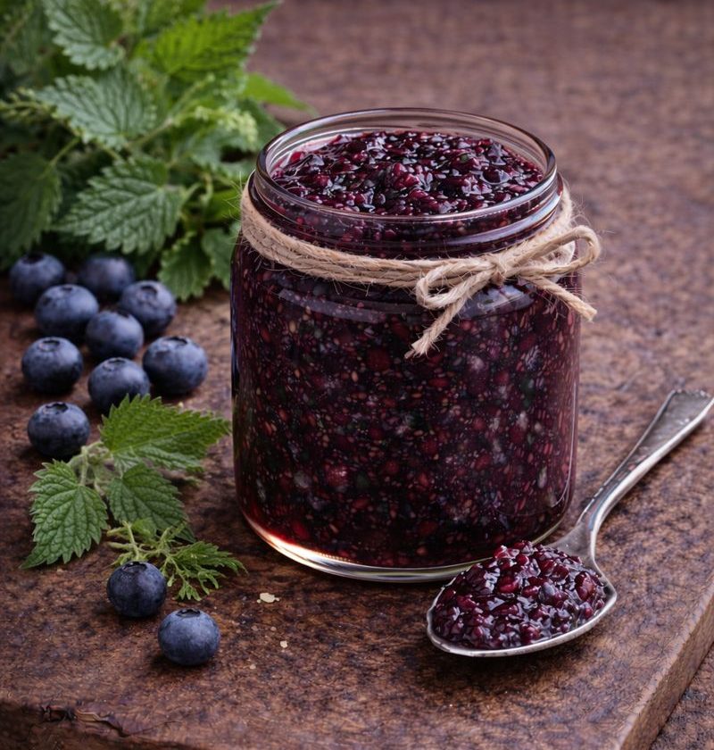 Brandnetel-blauwe bessenjam