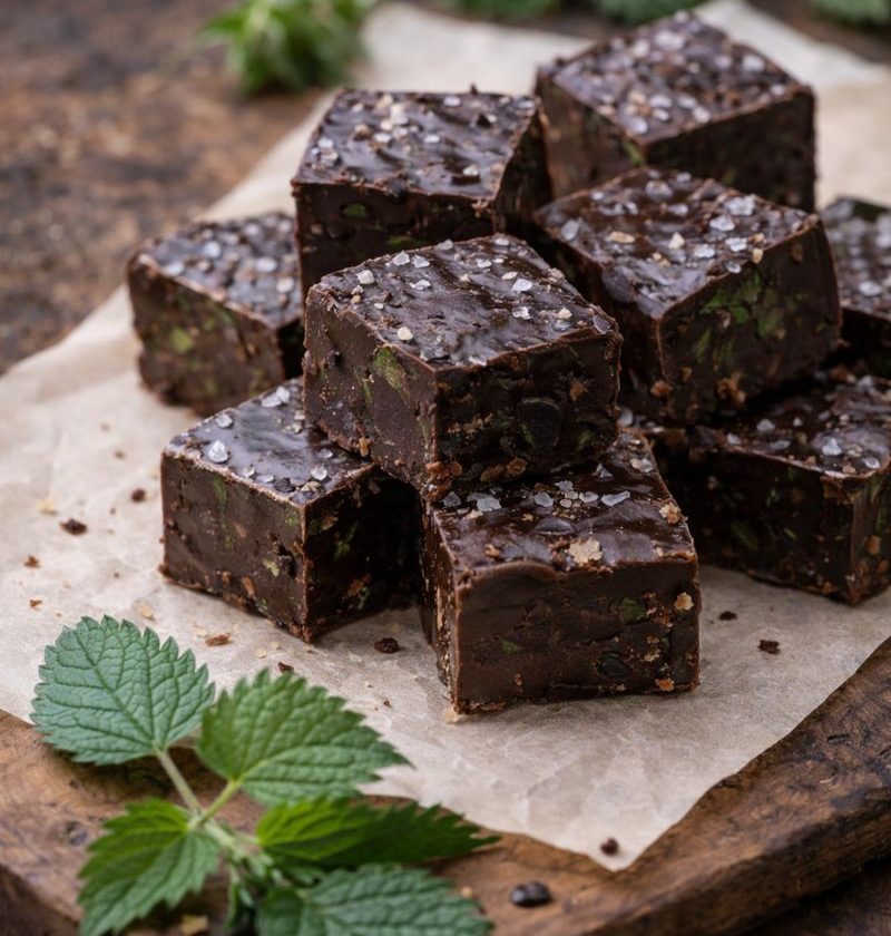 Brandnetel–chocolade fudge