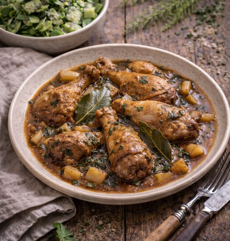 Kipstoof met kliswortel en laurier