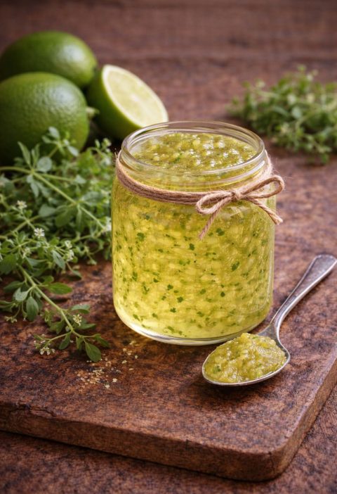 Kleefkruid-limoengelei