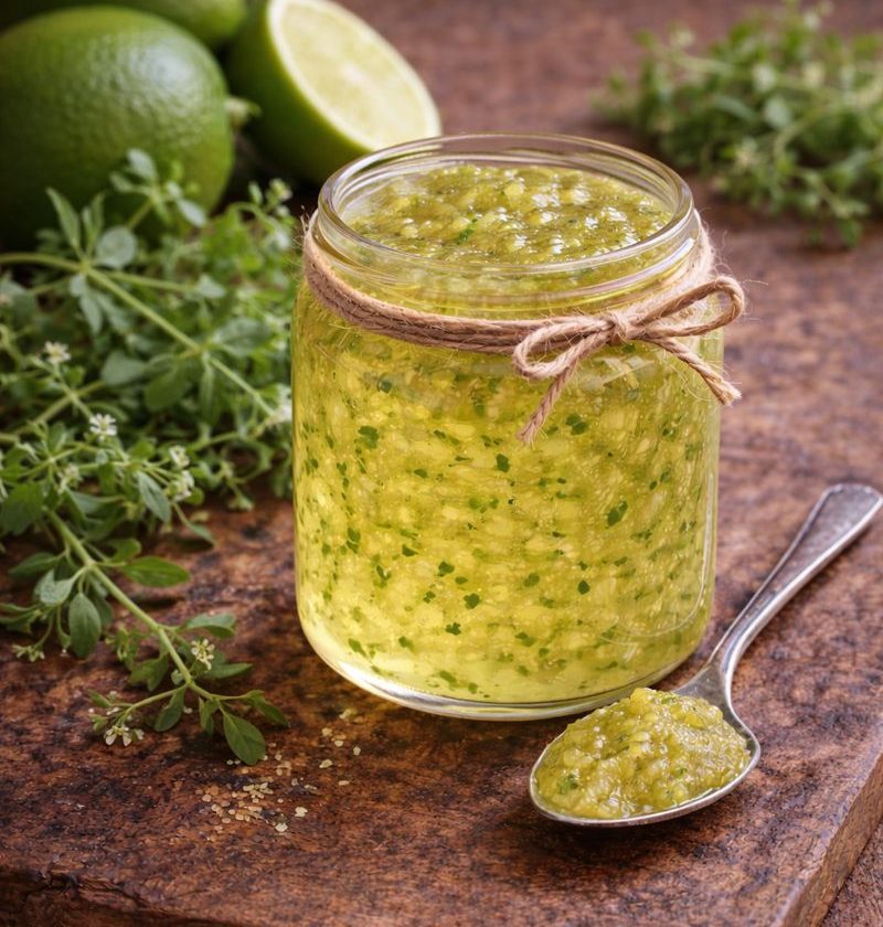 Kleefkruid-limoengelei