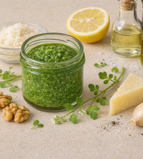 Kleine veldkers pesto
