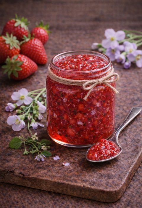 Pinksterbloem-aardbeienjam