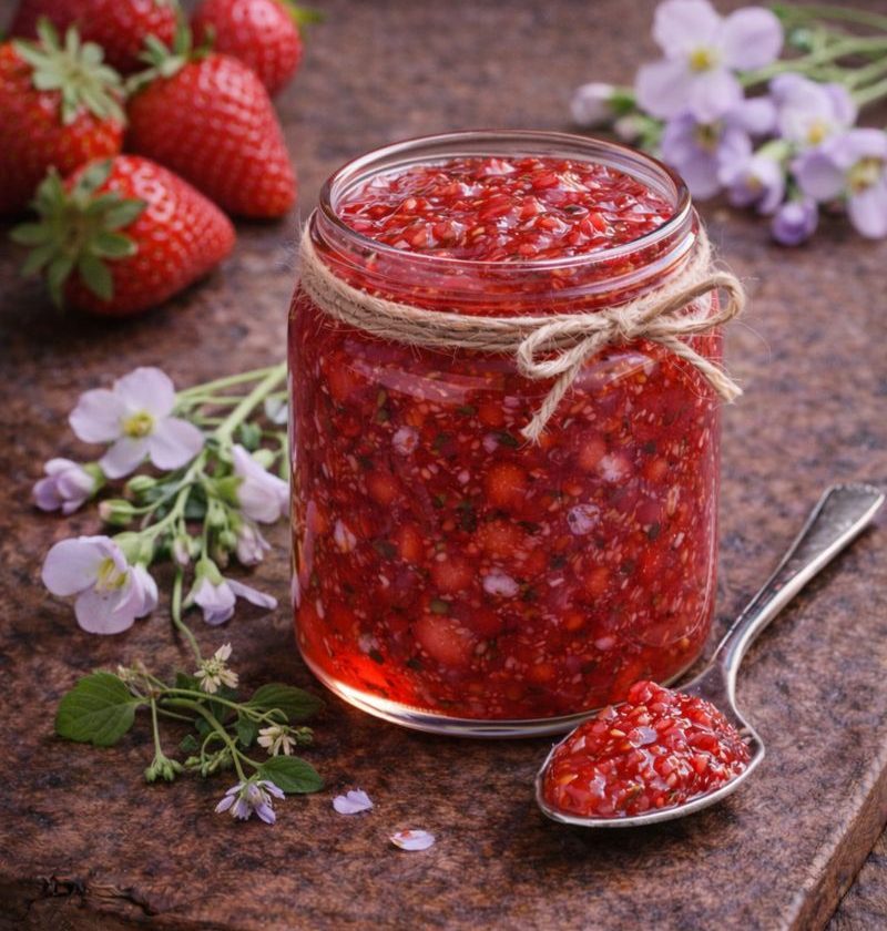 Pinksterbloem-aardbeienjam