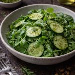 Varkenskruid–kastanjesla salade met peterseliedressing