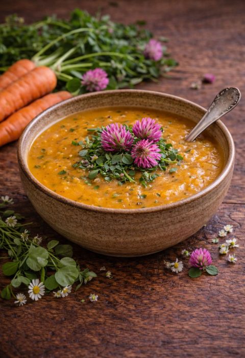 Rode klaver–wortelsoep