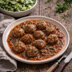 Rode biet salade met geroosterde knolcyperus