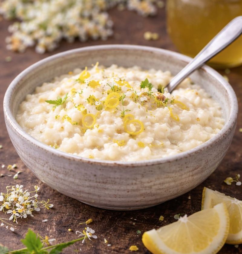 Vlierbloesem–rijstpudding