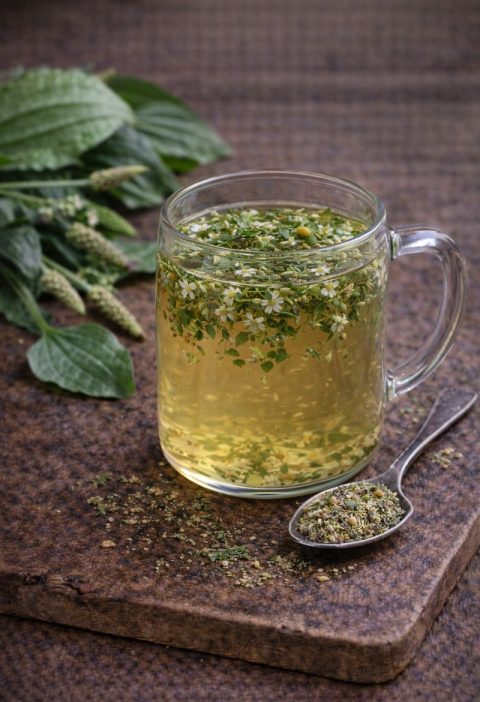 Weegbree-hoestverlichtende thee