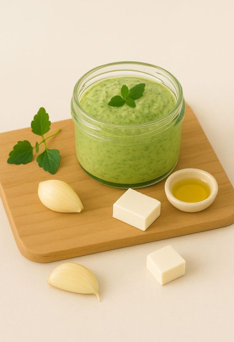 Weegbree-knoflookspread