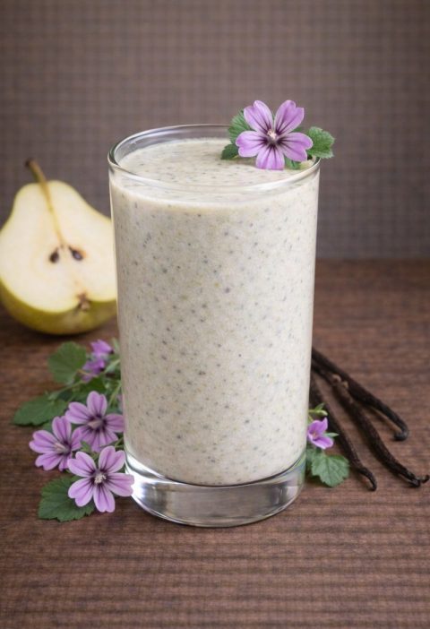 Kaasjeskruid – peer – vanille smoothie