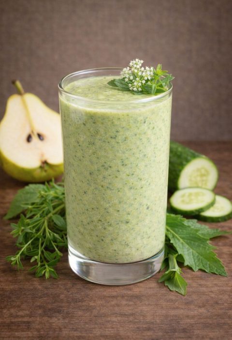 Kleefkruid – peer – komkommer smoothie