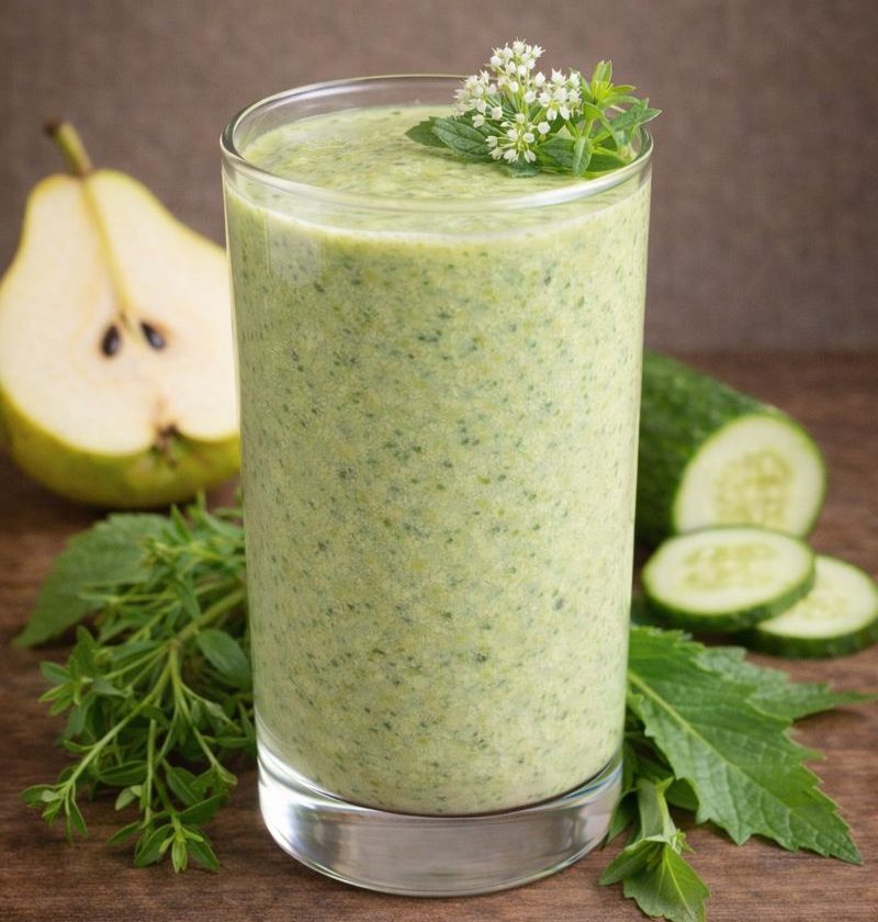 Kleefkruid – peer – komkommer smoothie