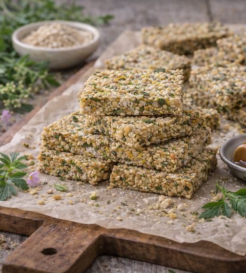 Kleefkruid–sesam crunch