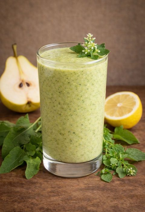 Melganzenvoet – peer – citroen smoothie