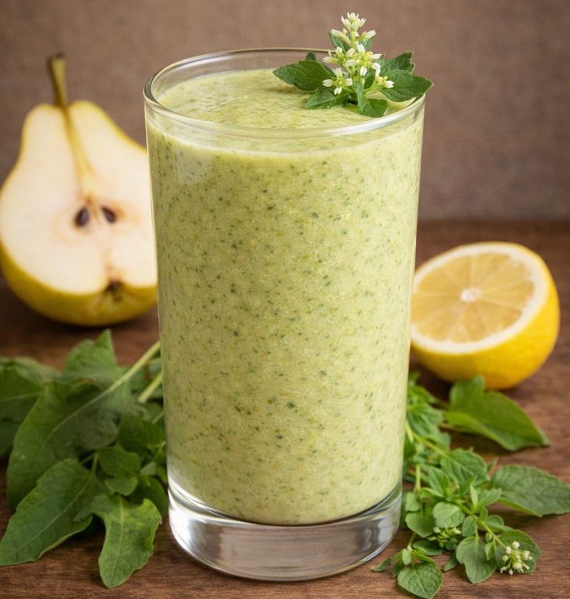 Melganzenvoet – peer – citroen smoothie