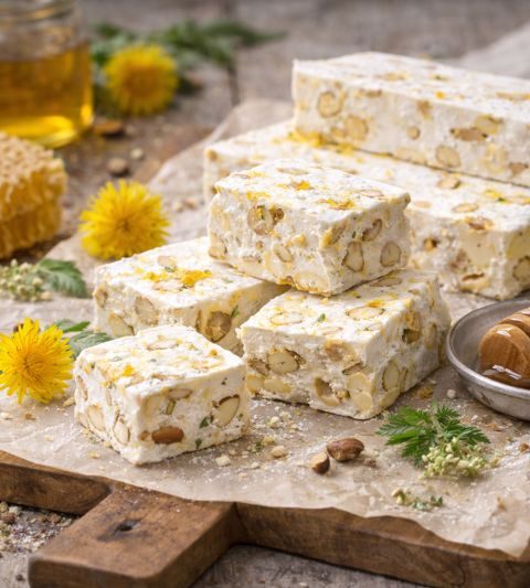Paardenbloem–honing nougat