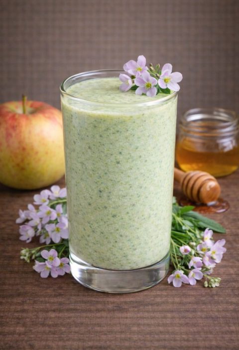 Pinksterbloem – appel – honing smoothie
