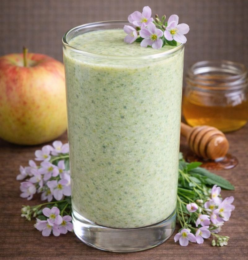 Pinksterbloem – appel – honing smoothie