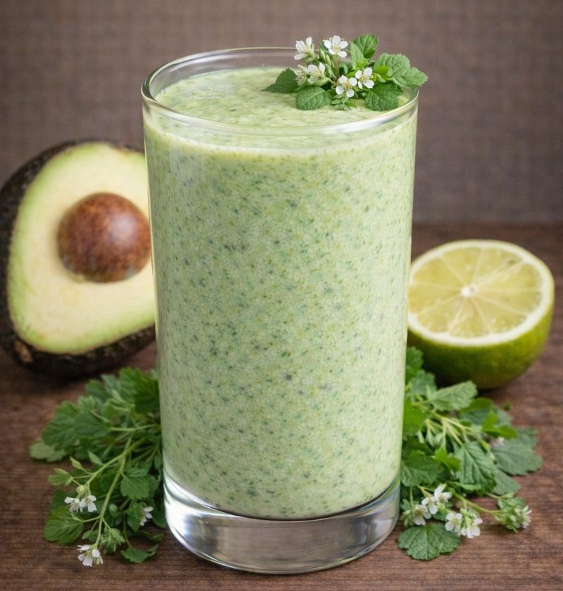 Veldkers – avocado – limoen smoothie