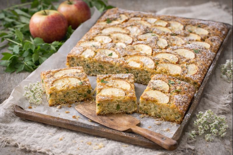 Zevenblad–appel plaatcake