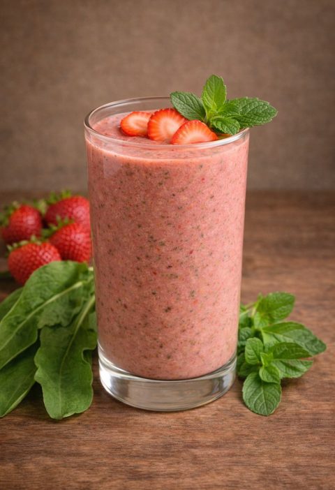 Zuring – aardbei – munt smoothie selecteren Zuring – aardbei – munt smoothie