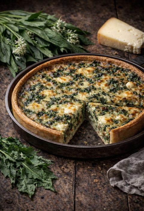 Daslook–kaas quiche