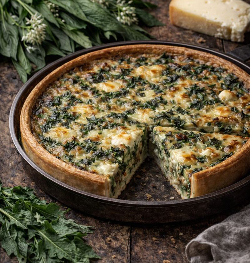 Daslook–kaas quiche