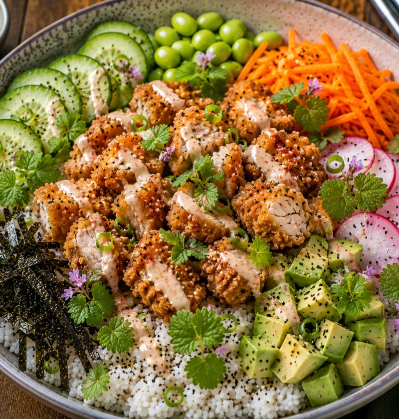 Hondsdraf Krokante Kip Poké Bowl