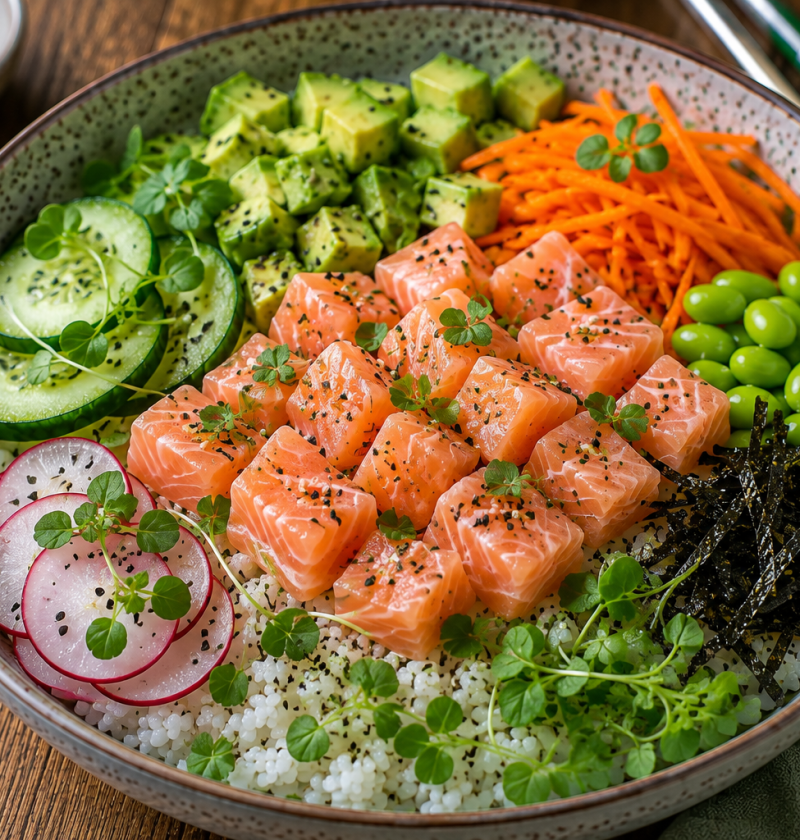 Vogelmuur Zalm Poké Bowl